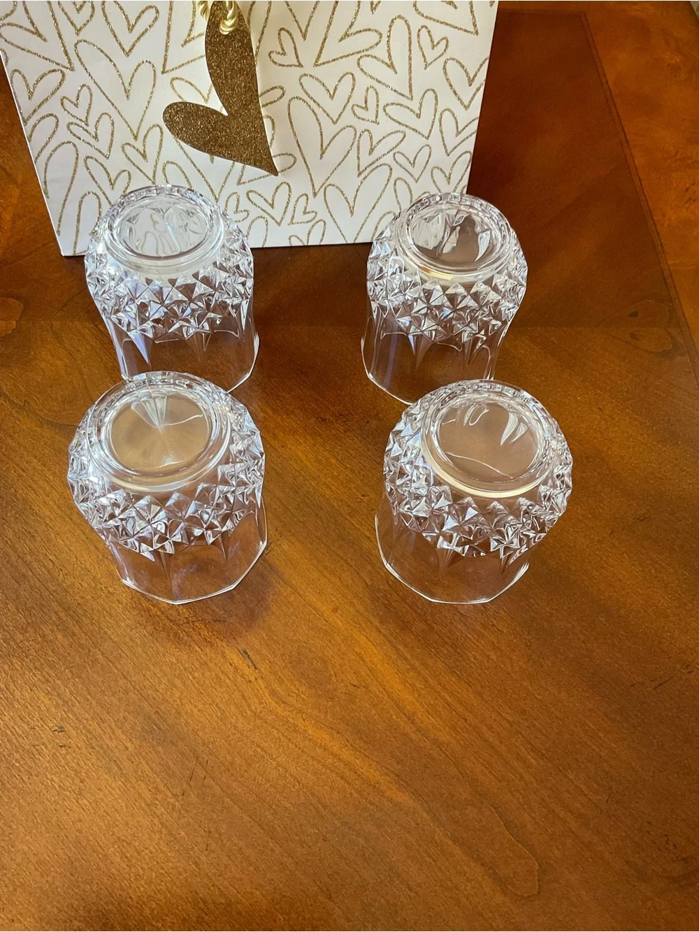 Set 4 Cristal D'Arques Longchamp Crystal Old Fashioned Glasses France 3.75” tall